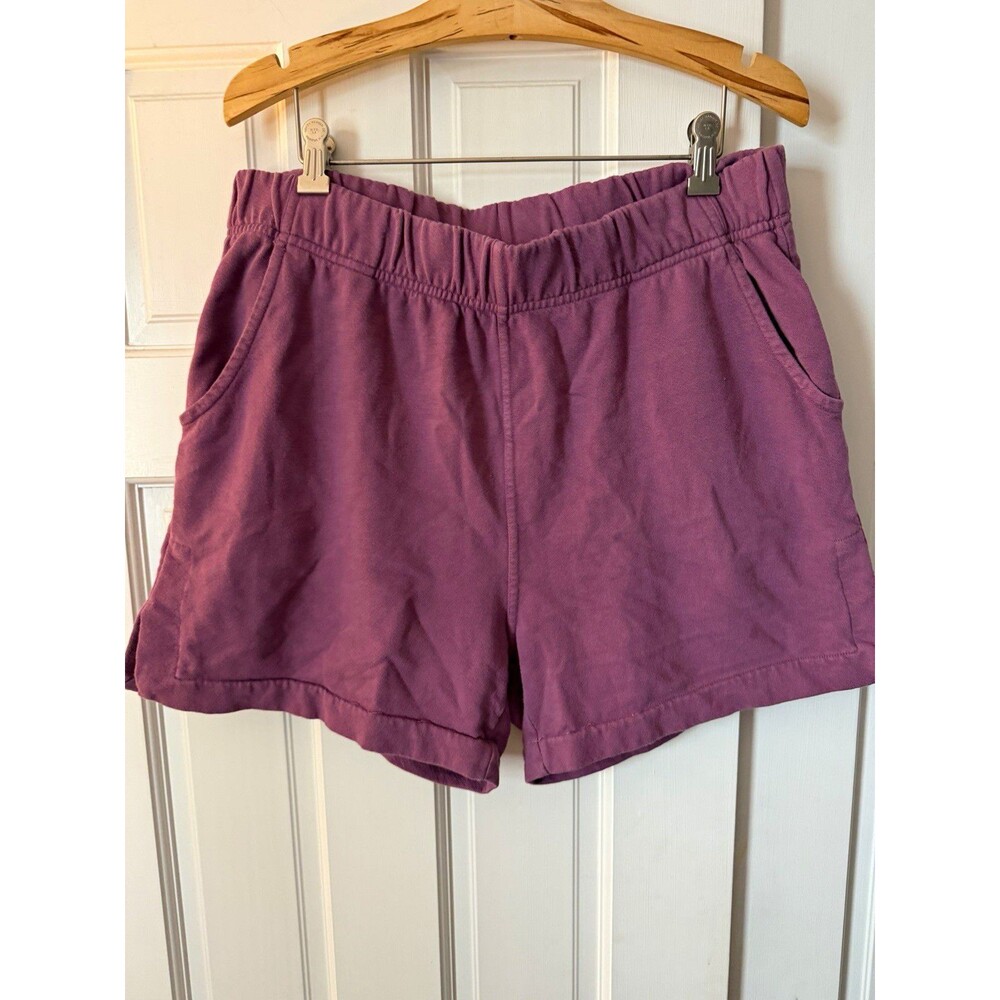 American Giant Women Weekend Shorts XL Purple French Terry 100% Cotton USA Made
